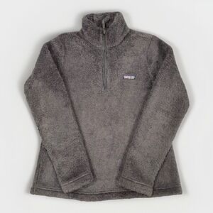 Patagonia Los Gatos 1/4 Zip Fleece Pullover Fuzzy Logo Women's Medium Blue/Gray